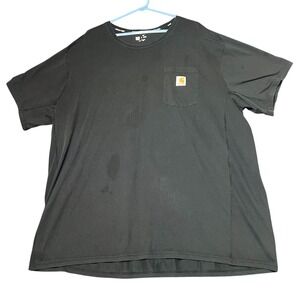 Carhartt‎ Force T-Shirt Mens 3XL Black Short Sleeve Pocket Work Casual Tagless